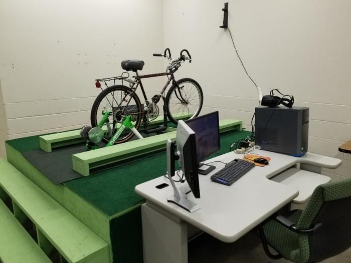 Bicycle simulator setup