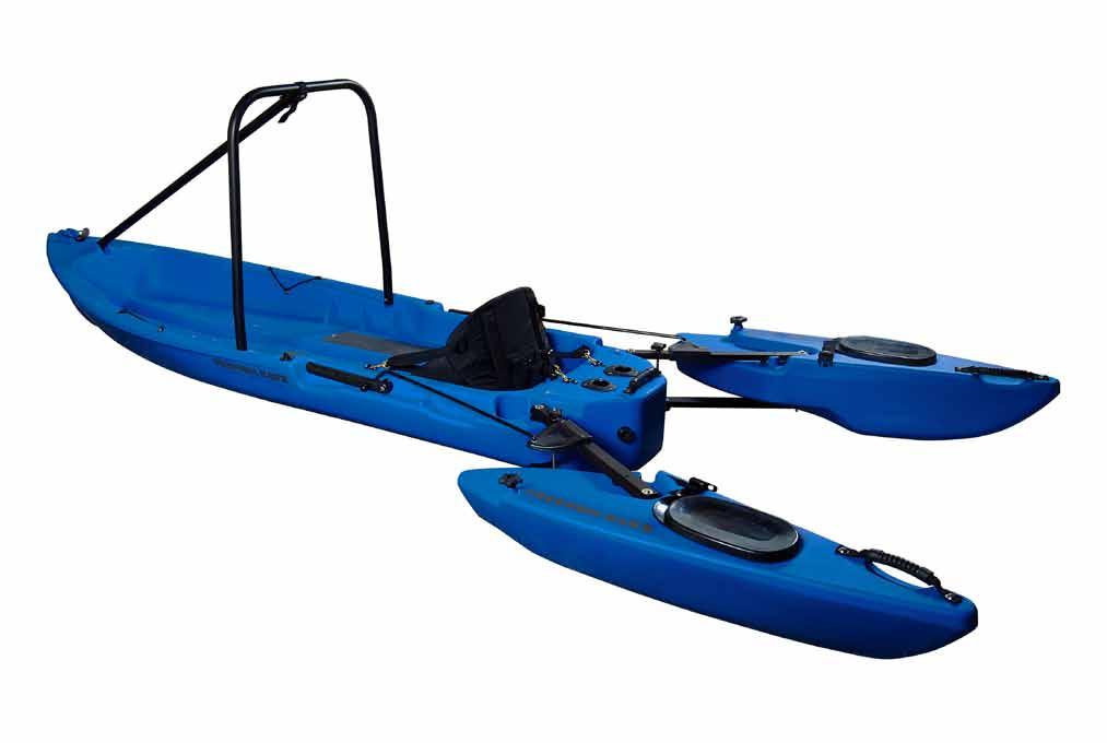 CASTING & STABILIZING BAR Provides the security and stability for stand-up fishing and poling. It also stores neatly in the recess of the deck when not in use.