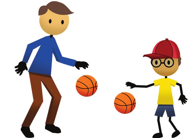 Day 9: Basketball Dribble Time: 15 minutes Skills: Dribble Open space with hard pavement (concrete or asphalt) A basketball or large bouncy ball (appropriately sized for your child) 1.