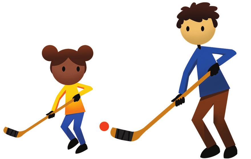 Day 12: Ball Hockey for Children Time: 30 minutes Skills: Strike Small hockey sticks (wooden or plastic) Plastic ball 8-10 cm diameter (e.g. street hockey ball) 1.