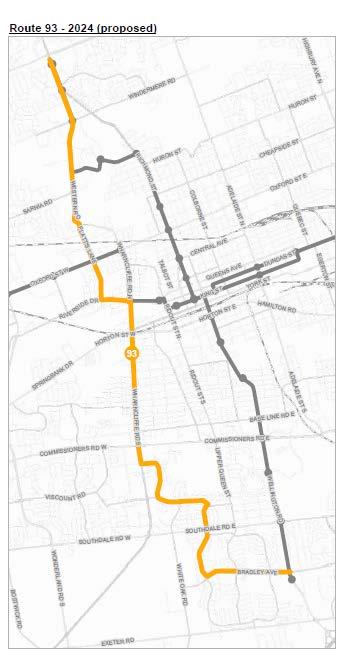16 Preferred Dwntwn Ruting - March 6, 2017 Other LTC Rutes Based n the LTC Transit Netwrk Rapid Transit Integratin Framewrk, cmpleted in August 2016, a new rute 93 is prpsed alng Western/Wharncliffe