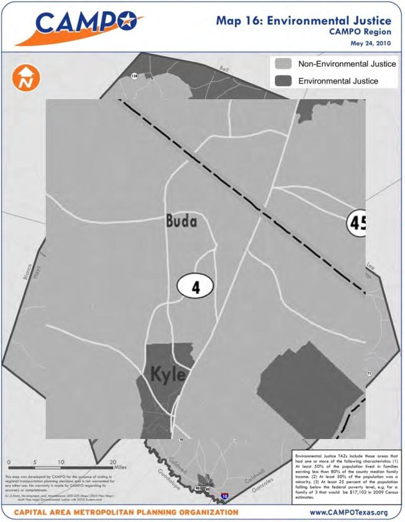 City of Buda Transportation Master Plan Update February 2013 Figure 6 - Environmental Justice Map 2.
