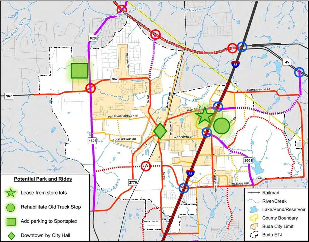 City of Buda Transportation Master Plan Update February 2013 The first two sites are convenient to the IH 35 corridor.