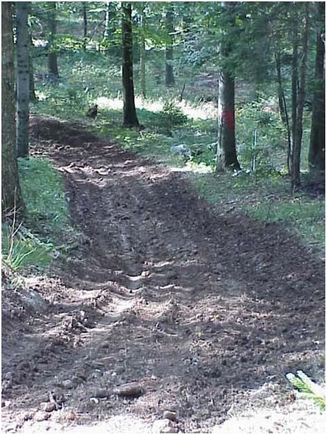 over 4 % 2-3 % 1-2 % The skid trail: 2 m long,