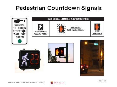 MONTANA DRIVER EDUCATION AND TRAINING CURRICULUM GUIDE page 9 visual flashing red signal.