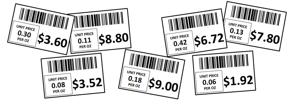 Mr. Younts was restocking the shelves at Super Target when his tags got misplaced. Help him match the correct item with the correct price tag.