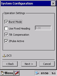 Page 9 Operation Settings holds several options: If you select Burst Mode, the Pings are distributed during the last minute of the recording interval.