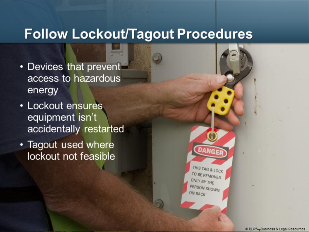 Following lockout/tagout procedures is an essential way to prevent serious electrical shock.