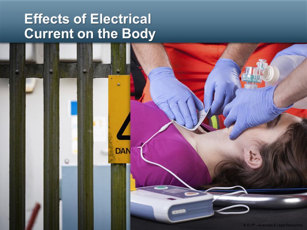 This slide shows the effects of different flows of electrical currents or amperage on the body when the current flows for 1 second.