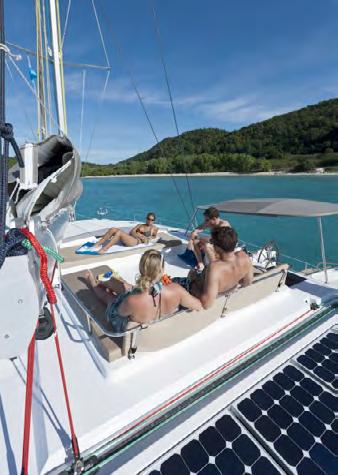 enhancing the sailing experience. It has a very reasonable surface area and with a secure and safe access point from the starboard side of the boat.