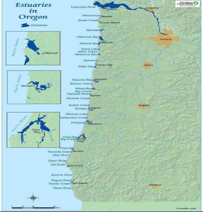 Historic Distribution of Olympia Oysters in Oregon Populations confirmed: Netarts Bay Yaquina Bay Coos Bay