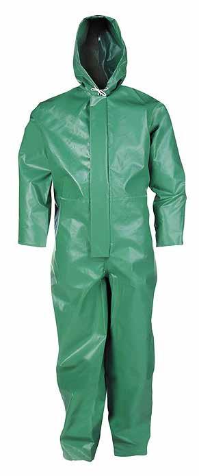 CHEMICAL OVERALLS BOTLEK (REUSABLE) Chemtex coverall 100% Waterproof/ windproof/ tear resistant/ extremely strong/ High frequency welded seams Outside Fixed hood Zip closure under double flap with