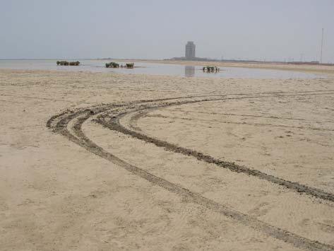 sandy beach (photos to the right). Figure 2. Artificial beaches north of Doha, Qatar.