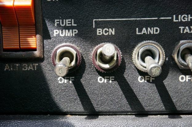 This will prevent any inadvertent electrical charge from damaging the avionics equipment when the electrical system is engaged. LIGHTS/PITOT HEAT.