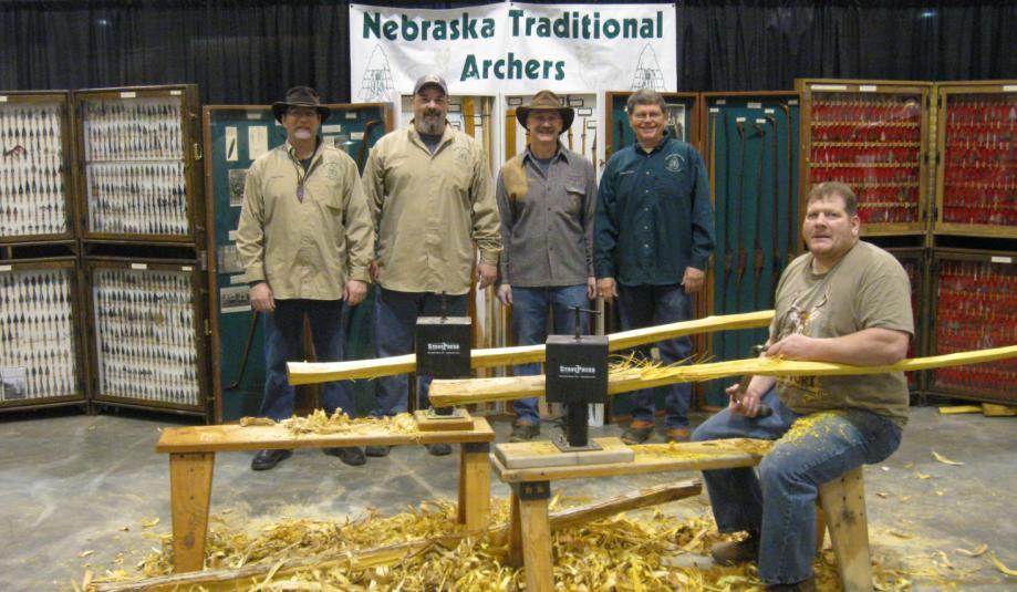 This year s exhibit was highlighted by the self bow building demonstrations with members working on two bow horses throughout the entire weekend.