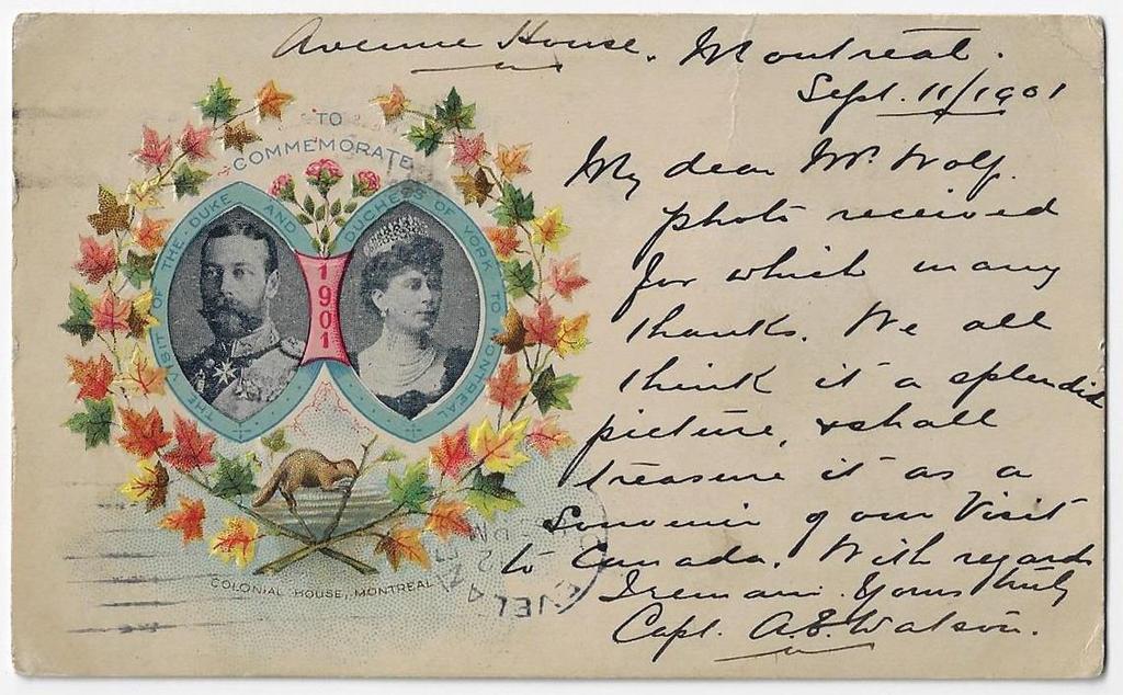 Item 292-22 A rare Royal Visit postcard 1901, 1 Numeral