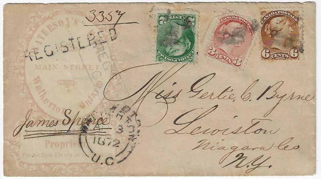 Item 292-04 11 registered to US 1872, 2, 3, 6 SQ ited by by cork cancel from