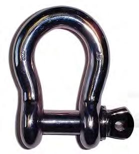 WIRE ROPE HARDWARE STAINLESS SCREW PIN ANCHOR SHACKLES To be used for light duty, non-critical applications only Made from AISI 316 stainless steel Bright polished fi nish Cast A B C D E F (tons)