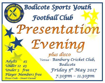 Presentation Evening We will be holding a Presentation evening to celebrate the 2 nd year of BSYFC on Friday 5 th May at 7.