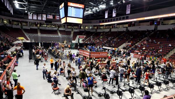 between heats at the 2015 C.R.A.S.H.-B.'s. Photo: In Still, indoor rowing can only do so much to diversify the sport.