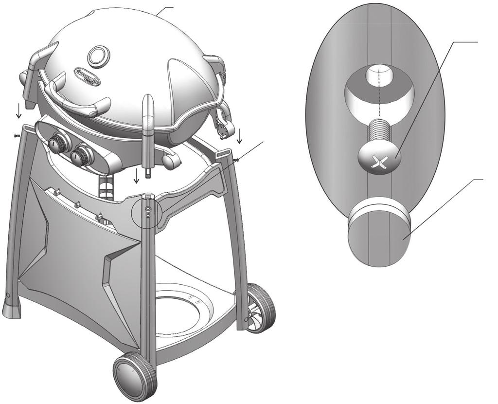 the bottom STEP 12 Locate the barbecue body as shown and