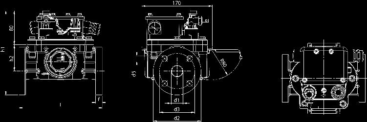 3 Single-float Buchholz relays with flat flanged connection Type (Internal description) (former DIN designation) Type of connection Pipe diameter DN Flange dimensions Device dimensions d1