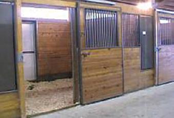 Once a day, stalls are cleaned and shavings are replaced.