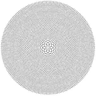 As the original spirals demonstrated interesting patterns of inner spirals and lines, the combined version also beginning to exhibit