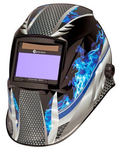 Safety Welding Helmets WC-05314 PROMAX 350 (Fire) Tig >30 Amps Shade Range 9-13 View Area 100x53mm WC-05314 Promax (Fire) WC-05313 Promax (Blue) Our most popular auto-darkening welding helmet.