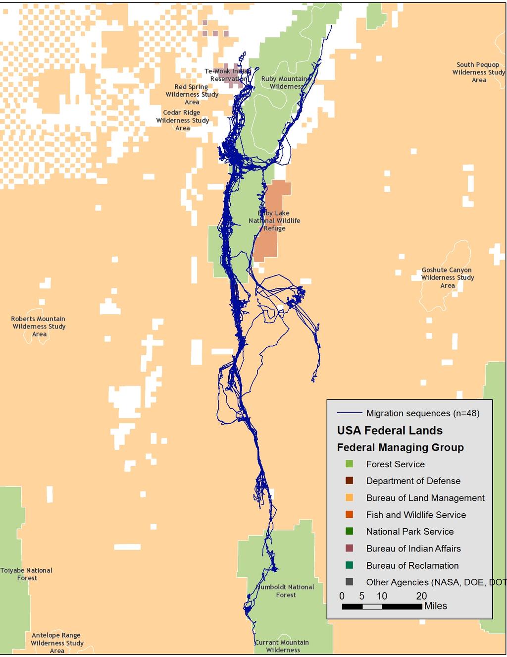 Appendix A Mule deer migration routes and land ownership patterns Figure A-1.