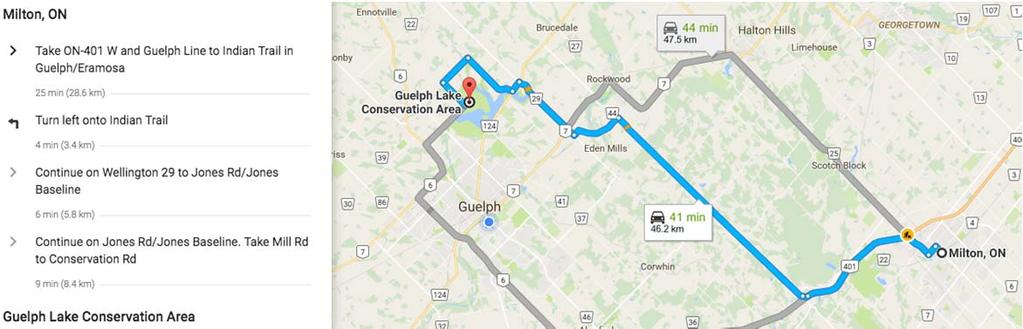Venue Guelph Lake Conservation Area 7743 Conservation Road, Guelph GPS Coordinates: 4336 15.