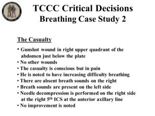 The correct next action is to perform a needle decompression on the right side of the casualty's chest.