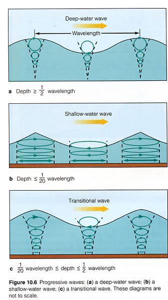 What is the motion of the water under waves?