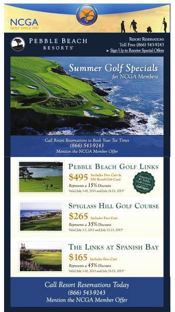 ONLINE ADVERTISING DEDICATED E-BLAST The NCGA can send a separate e-blast to its list of 110,000 plus e-mail addresses completely dedicated to your company/golf course.