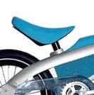 The ergonomically shaped saddle and handlebar ensure a comfortable seating position.