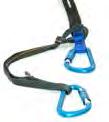 An optional secondary attachment point is provided on the webbing line above the primary carabiner loop.