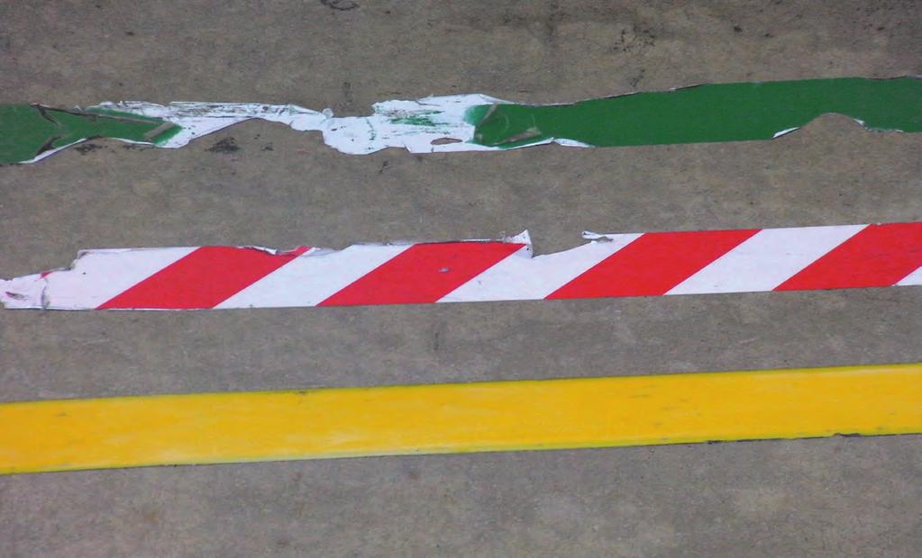 Painting Mighty Line tape and a major competitor s tape side by side in an aggressive test area frequently travelled by