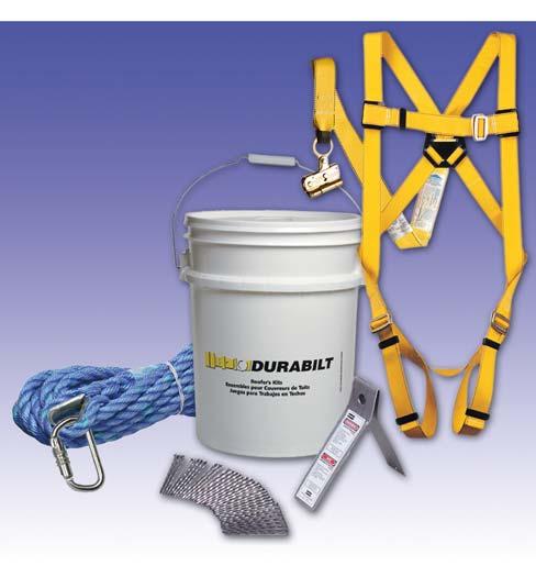 Rebar kit with 6 lanyard Rebar kit with 6 lanyard and XL harness ROOFER S KITS Contains: Lightweight Universal Harness (FPD698/1DP386) With Soft Pack energy absorbing lanyard and Rope Grab,