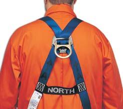 Up Arrow Indicator : Arrows indicating the fall arrest attachment point of the harness.
