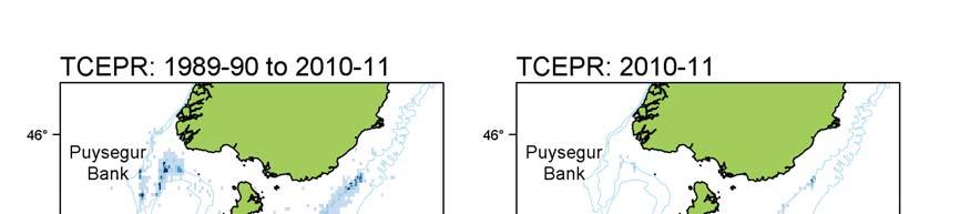 Figure 5c: Density (in tonnes) of Sub-Antarctic commercial