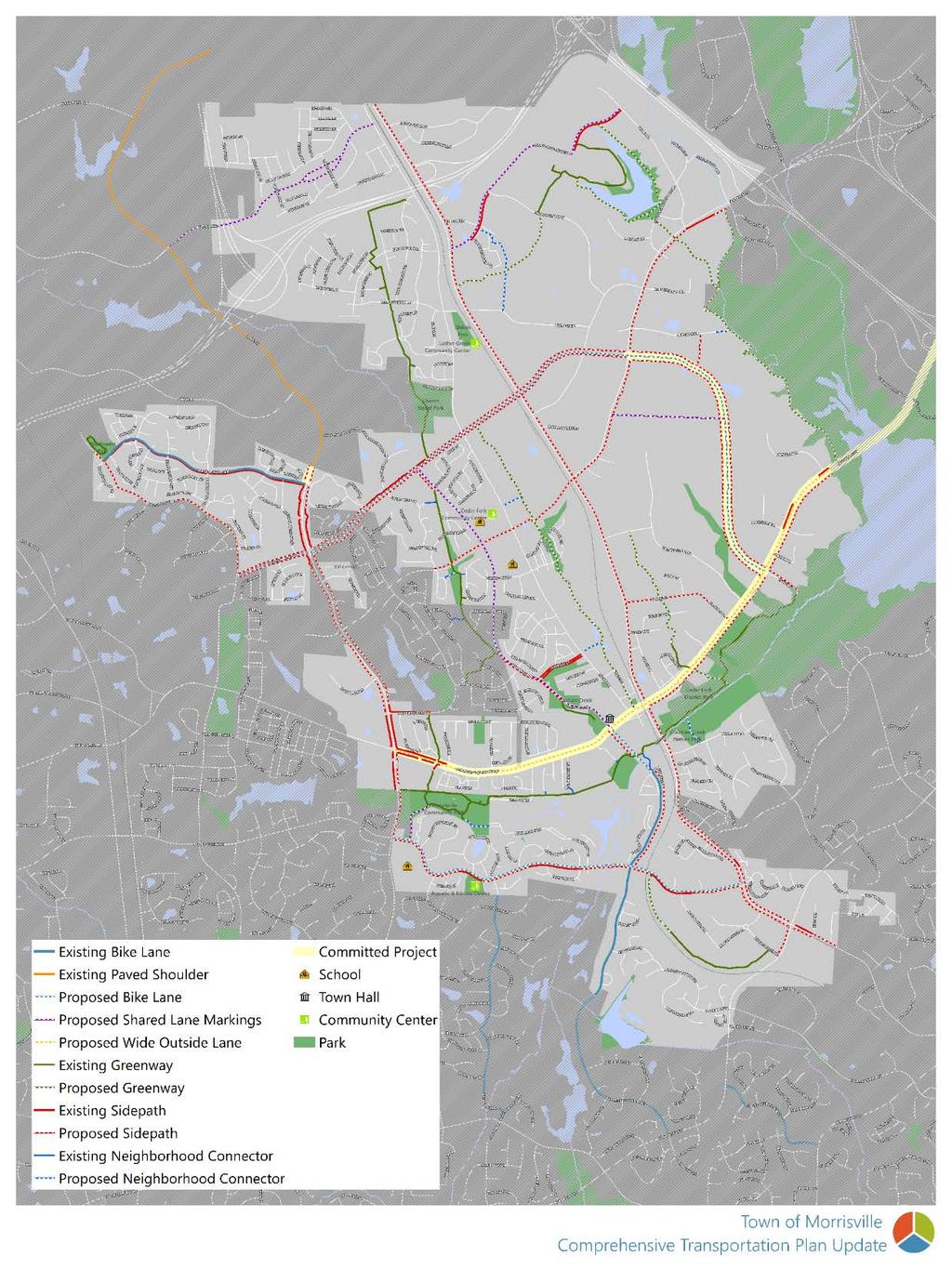 MULTIMODAL RECOMMENDATIONS Miles of Recommendations (Committed and Proposed) Proposed Greenway 7 miles Proposed Neighborhood Connectors 1.2 miles Sidepaths 24 miles Bike Lanes 6.