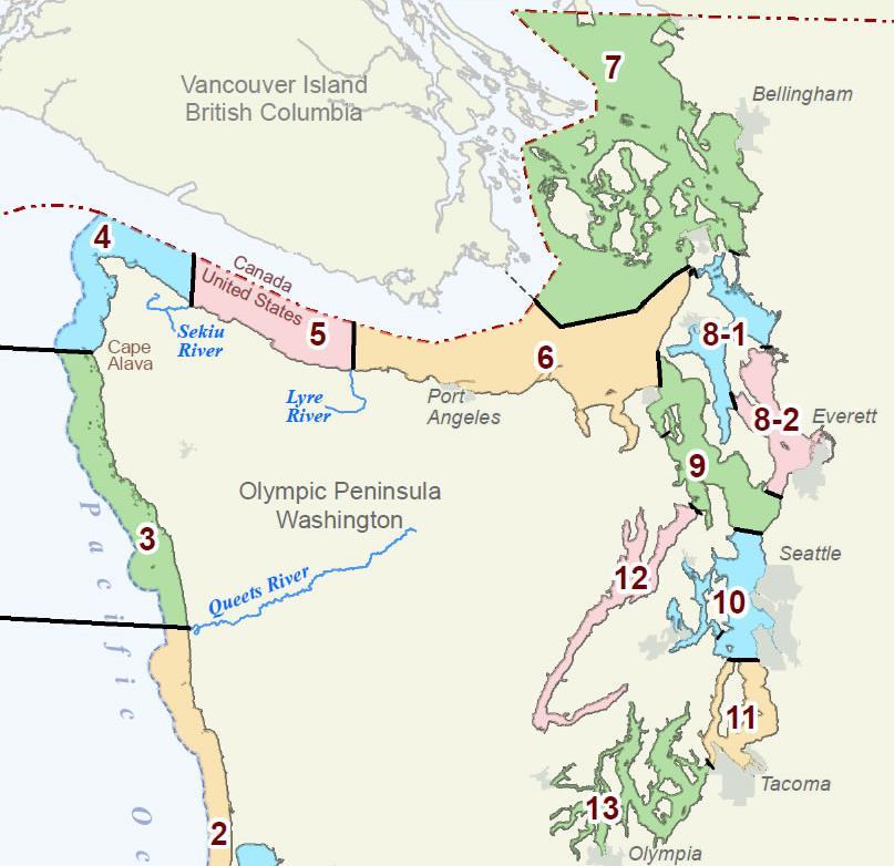 Commercial Salmon Management and Catch Reporting Areas Treaty all-gear fishing, including the use of set-nets, may be encountered in all areas throughout the entire year.