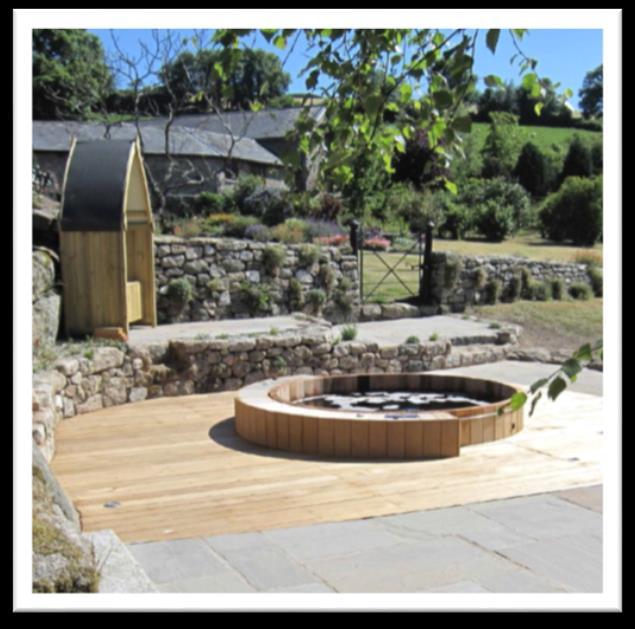 Hot tubs are typically installed above ground; however you can easily achieve an attractive, built-in look by installing your hot tub partially or completely sunk in a surrounding deck or paving.