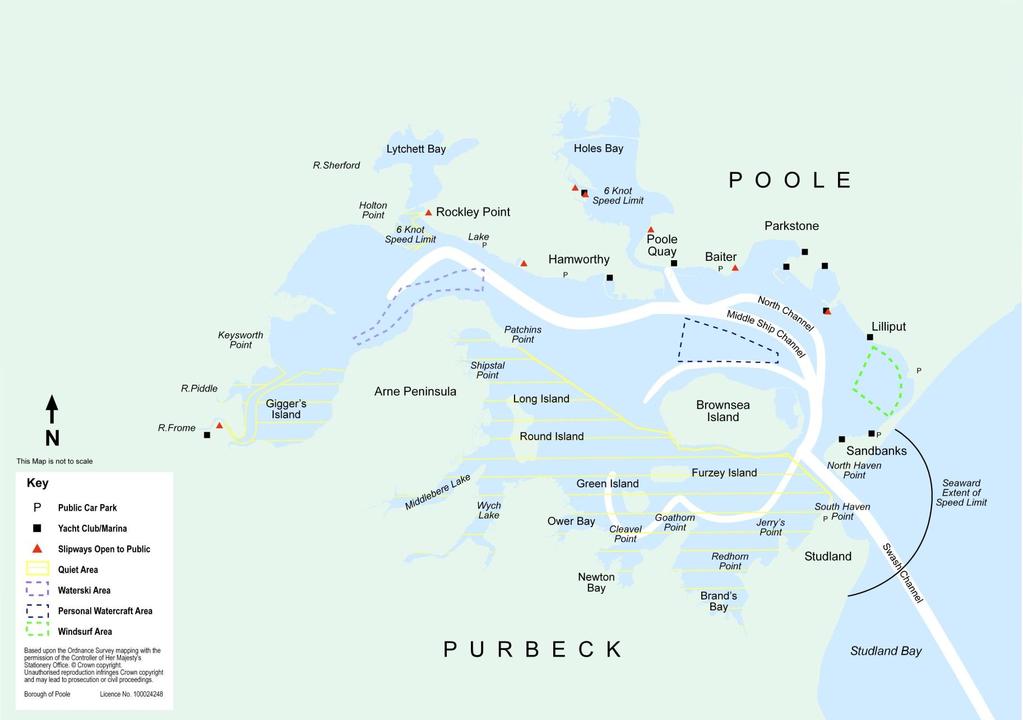 Figure 3: Map showing the Poole Harbour, Recreational