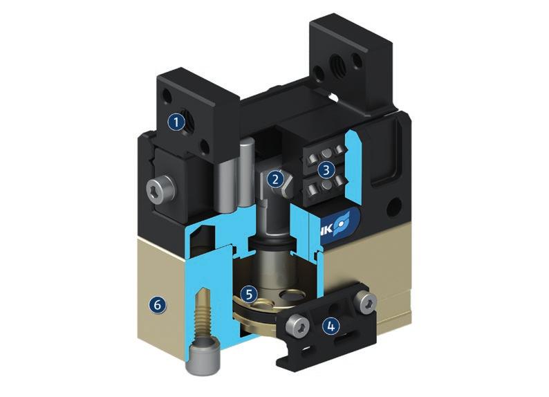 MPG-plus 1 Base Jaw for the connection of workpiece-specific gripper fingers 4 Sensor system for monitoring