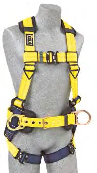 (XLarge) 1110575C Small 1110576C Medium 1110577C Large 1101656C DELTA CONSTRUction STYLE HARNESS Vest-style, back and side D-rings, belt with sewn-in back and shoulder pads, tongue buckle leg straps.