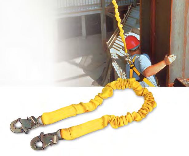 SHOCK ABSORBING LANYARDS ShockWave 2 is uniquely designed to expand and contract (6 ft. to 4-1/2 ft.