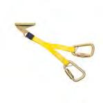 6160024 Twin Leg Lanyard Assembly with Wire Cable Grip (optional) 2 Carabiners: 11/16" (17. Webbing: Yellow nylon, 7/8" (22.