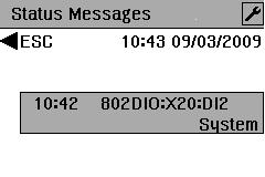 status message is active, the display of the message list is called directly by pressing the key once.