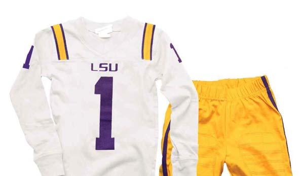 Wes and Willy LSU Football Uniform Pajamas Young Tiger